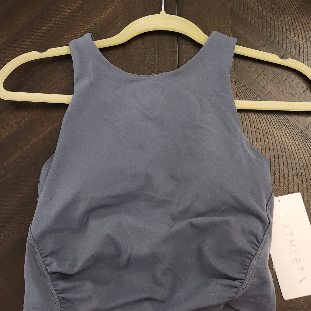 Athleta gray conscious twist crop bra